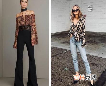 豹纹上衣下面如何搭配？