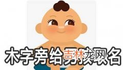 带木字旁怎么给男孩取名