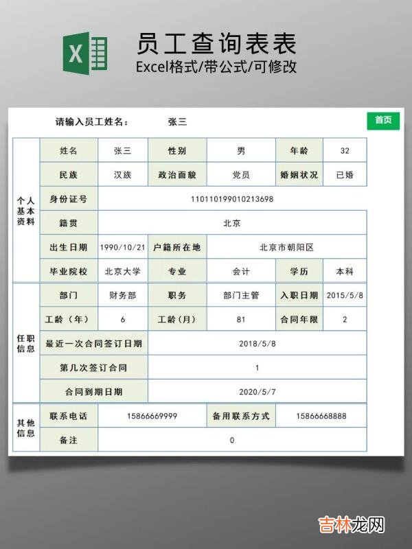 员工档案表模板 员工档案管理表