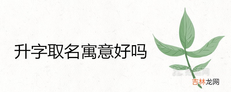 升字取名寓意好吗
