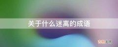 关于什么迷离的成语  如下三个是表示迷离的成语