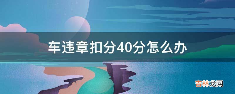 车违章扣分40分怎么办?