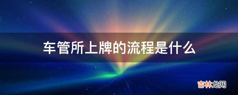 车管所上牌的流程是什么?