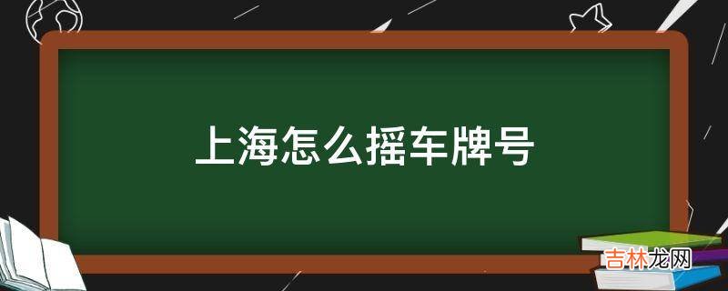 上海怎么摇车牌号?