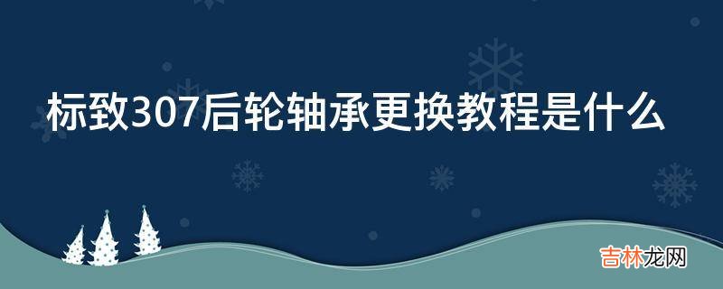 标致307后轮轴承更换教程是什么?