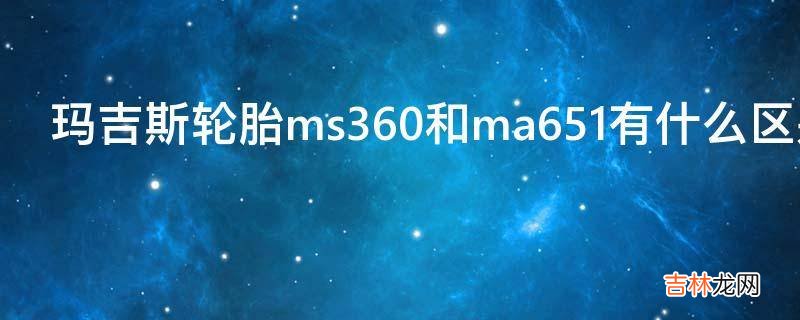 玛吉斯轮胎ms360和ma651有什么区别?