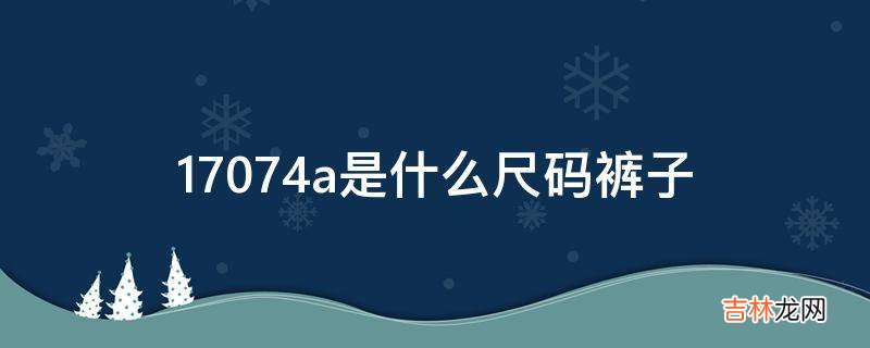 17074a是什么尺码裤子