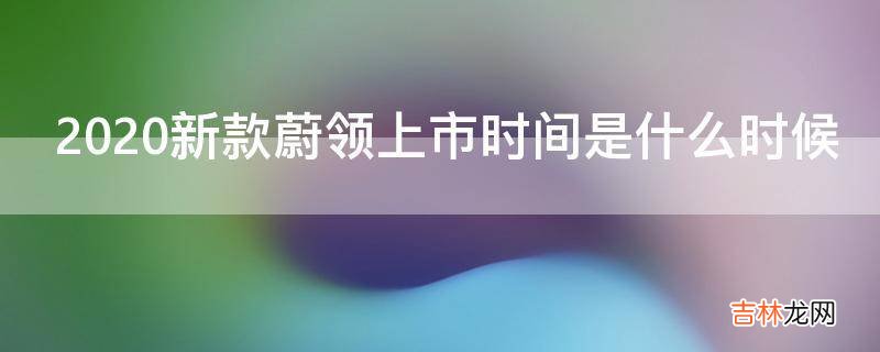 2020新款蔚领上市时间是什么时候?