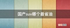 国产suv哪个最省油?