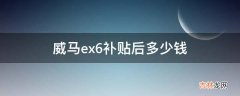 威马ex6补贴后多少钱?