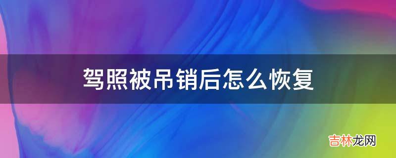 驾照被吊销后怎么恢复?