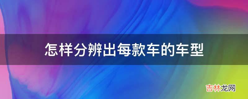 怎样分辨出每款车的车型?