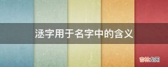 洆字用于名字中的含义