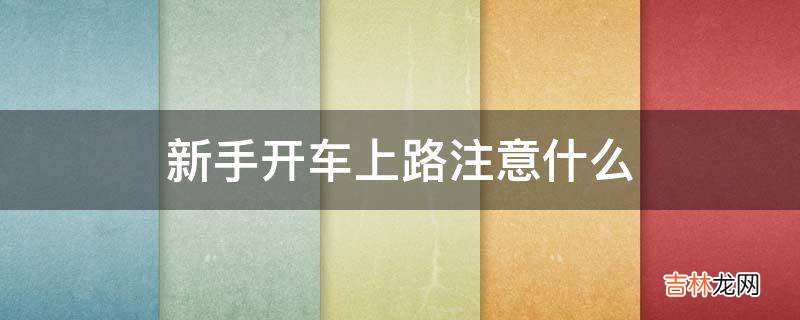 新手开车上路注意什么?