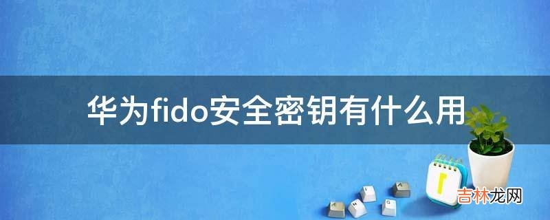 华为fido安全密钥有什么用