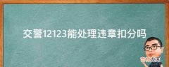 交警12123能处理违章扣分吗?