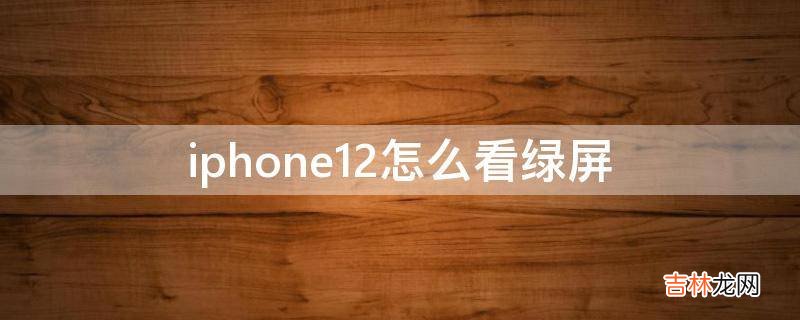 iphone12怎么看绿屏