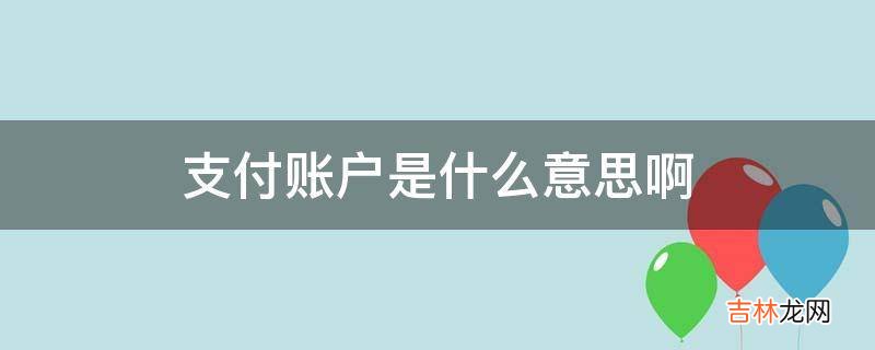 支付账户是什么意思啊