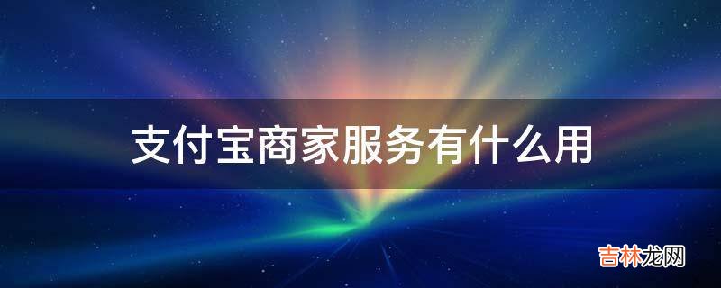 支付宝商家服务有什么用