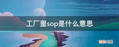 工厂里sop是什么意思