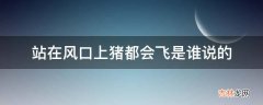 站在风口上猪都会飞是谁说的