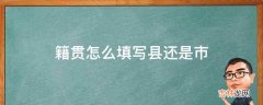 籍贯怎么填写县还是市