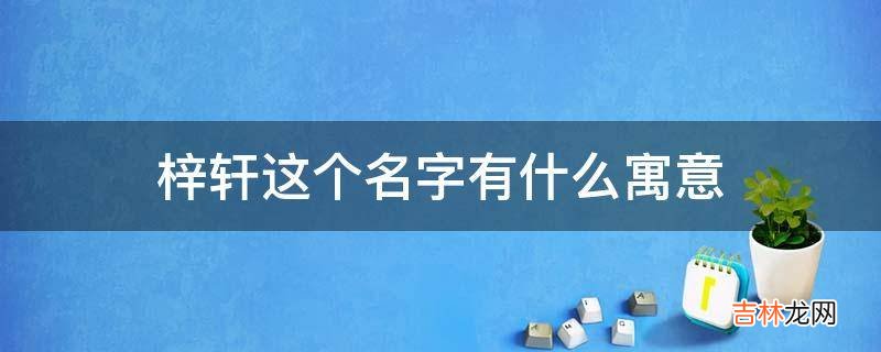 梓轩这个名字有什么寓意