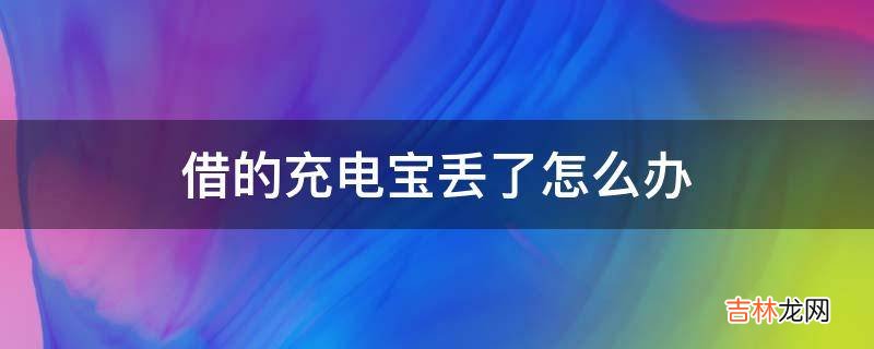 借的充电宝丢了怎么办