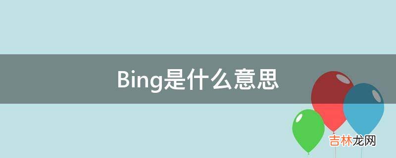 Bing是什么意思