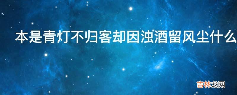 本是青灯不归客却因浊酒留风尘什么意思