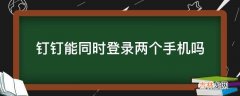 钉钉能同时登录两个手机吗