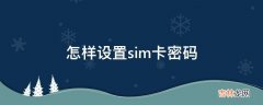 怎样设置sim卡密码