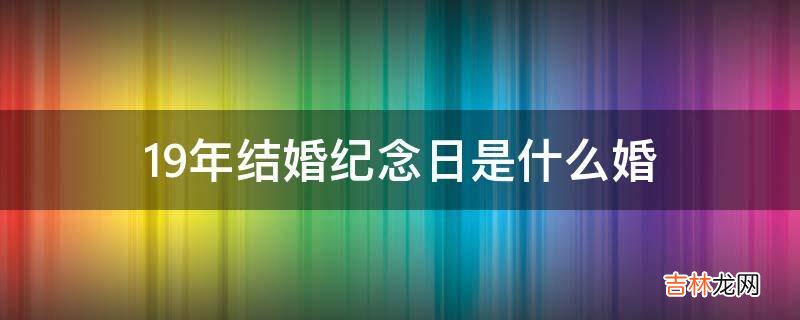 19年结婚纪念日是什么婚