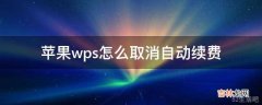 苹果wps怎么取消自动续费?