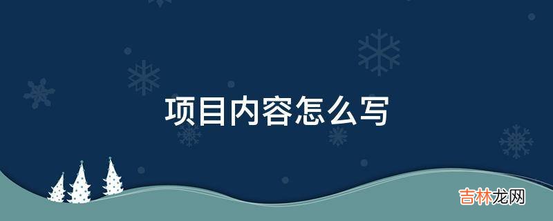 项目内容怎么写