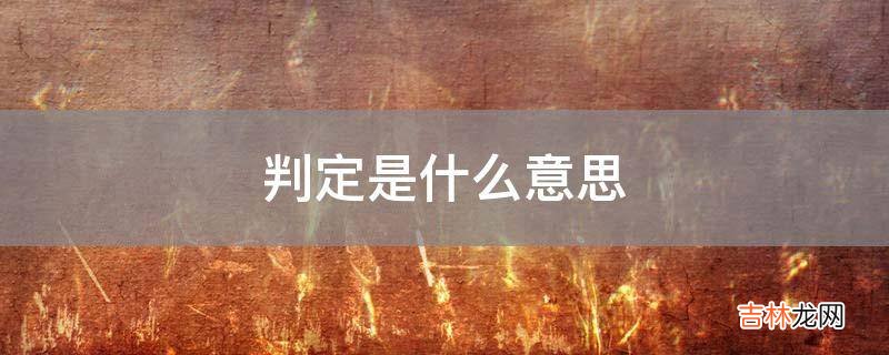 判定是什么意思