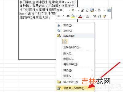 excel两行字之间的间距?