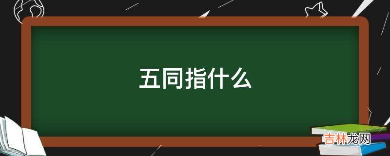 五同指什么