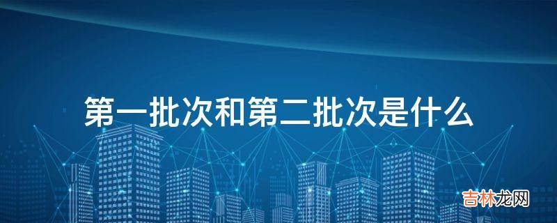 第一批次和第二批次是什么