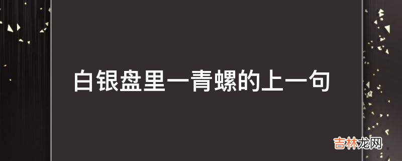 白银盘里一青螺的上一句