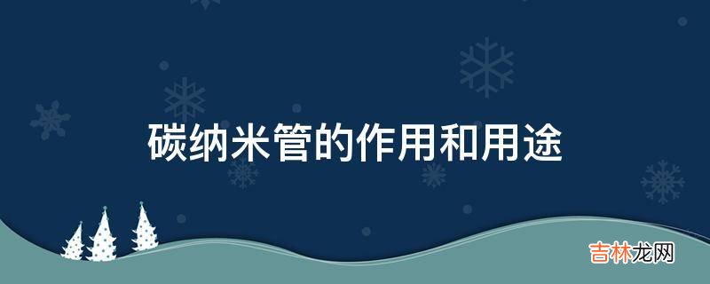 碳纳米管的作用和用途