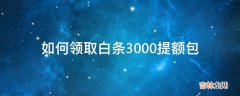 如何领取白条3000提额包?