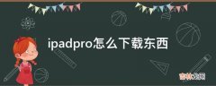 ipadpro怎么下载东西?