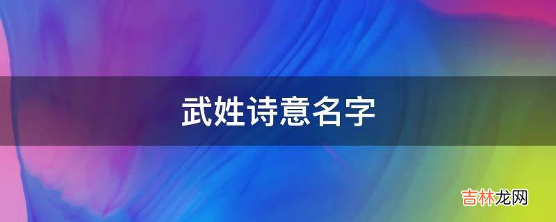 武姓诗意名字