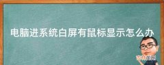 电脑进系统白屏有鼠标显示怎么办?