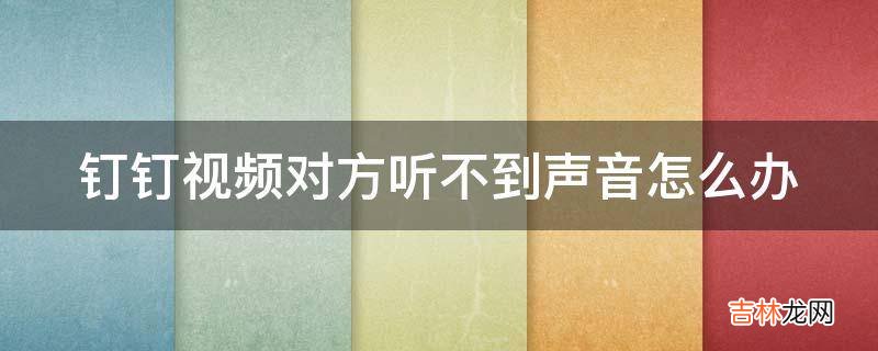 钉钉视频对方听不到声音怎么办?