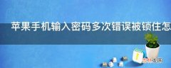 苹果手机输入密码多次错误被锁住怎么办?