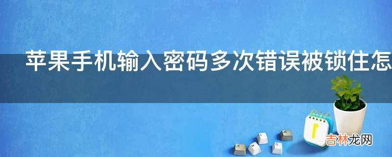 苹果手机输入密码多次错误被锁住怎么办?