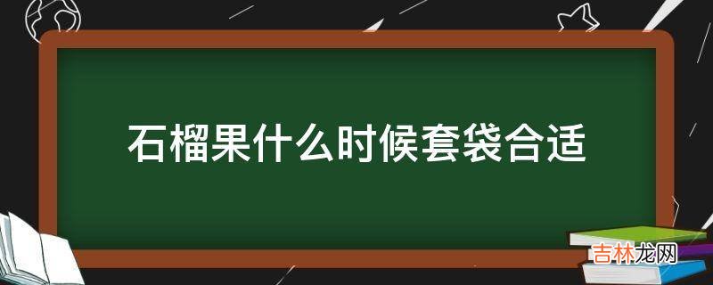 石榴果什么时候套袋合适?