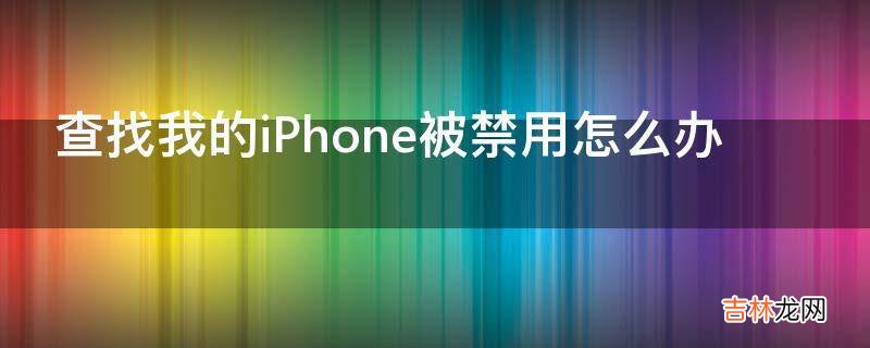 查找我的iPhone被禁用怎么办?